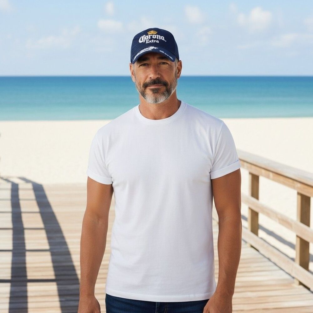 2005 Corona Extra Navy Embroidered Strapback Hat Beer Cap Navy Crown